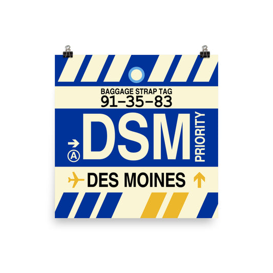 Travel-Themed Poster Print • DSM Des Moines • YHM Designs - Image 01
