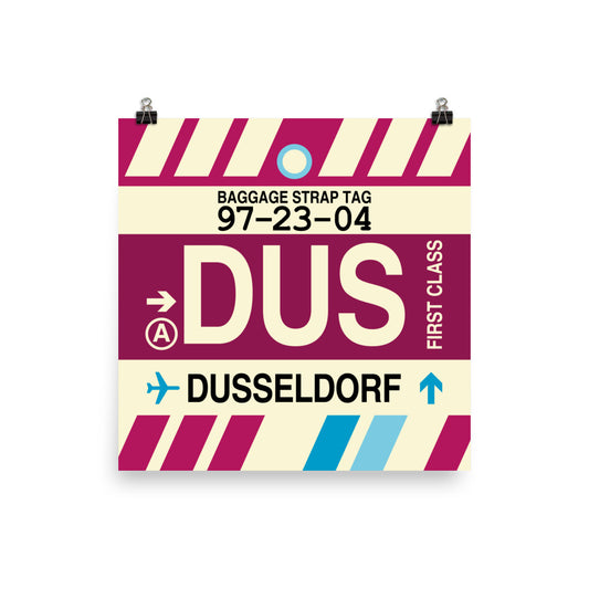 Travel-Themed Poster Print • DUS Dusseldorf • YHM Designs - Image 01