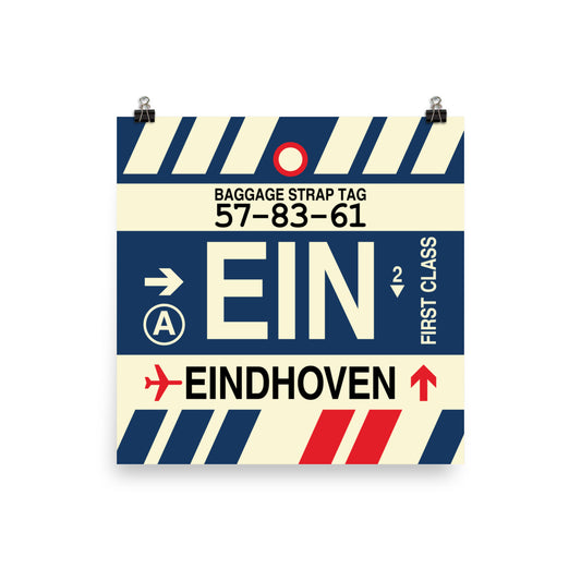 Travel-Themed Poster Print • EIN Eindhoven Souvenir • YHM Designs - Image 01