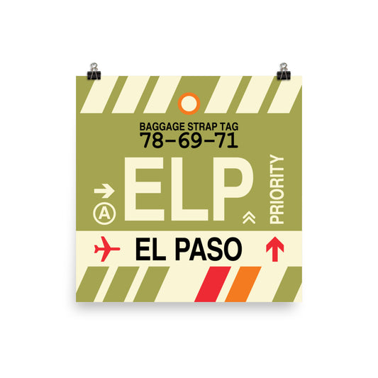 Travel-Themed Poster Print • ELP El Paso • YHM Designs - Image 01
