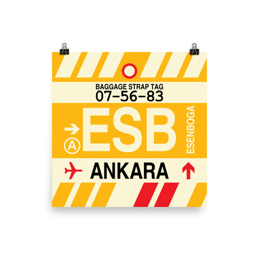 Travel-Themed Poster Print • ESB Ankara • YHM Designs - Image 01