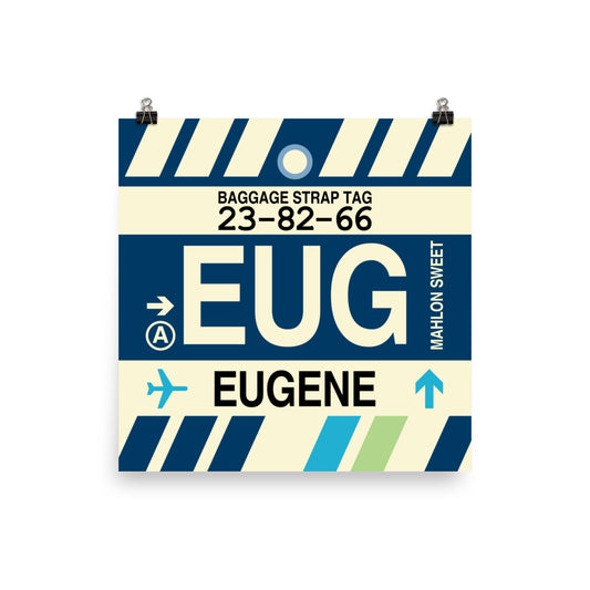 Travel-Themed Poster Print • EUG Eugene Souvenir • YHM Designs - Image 01