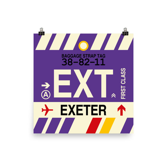 Travel-Themed Poster Print • EXT Exeter Souvenir • YHM Designs - Image 01
