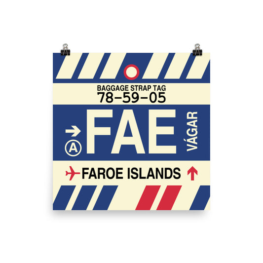 Travel-Themed Poster Print • FAE Faroe Islands Souvenir • YHM Designs - Image 01