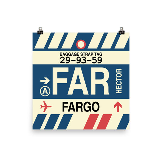 Travel-Themed Poster Print • FAR Fargo Souvenir • YHM Designs - Image 01
