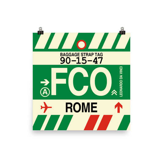 Travel-Themed Poster Print • FCO Rome • YHM Designs - Image 01