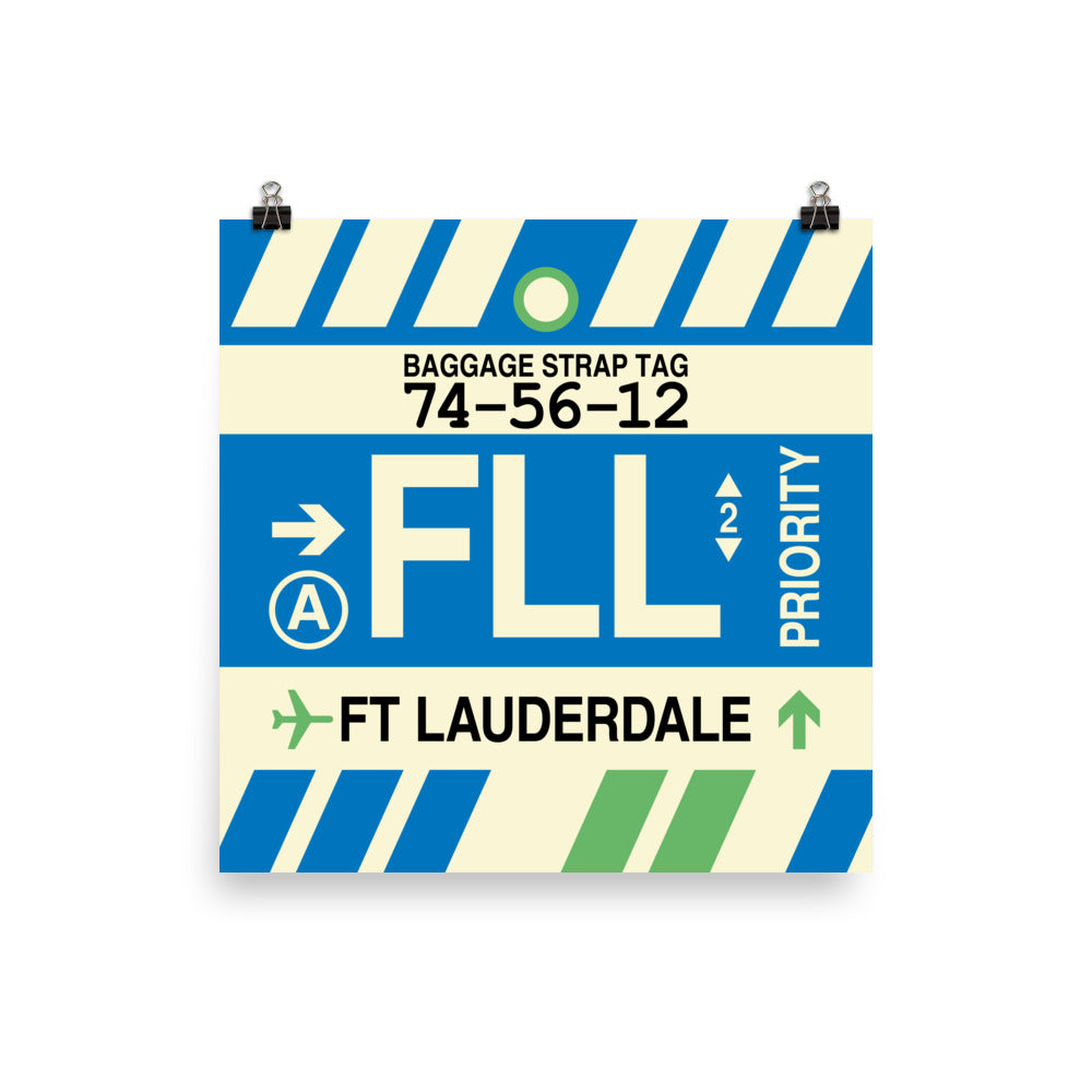 Travel-Themed Poster Print • FLL Fort Lauderdale Souvenir • YHM Designs - Image 01