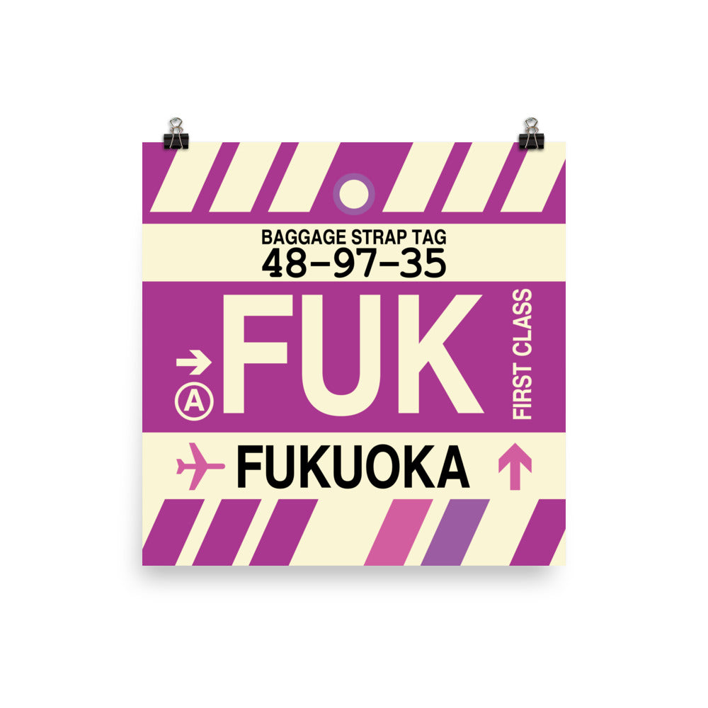 Travel-Themed Poster Print • FUK Fukuoka Souvenir • YHM Designs - Image 01