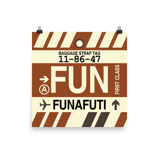 Travel-Themed Poster Print • FUN Funafuti • YHM Designs - Image 01