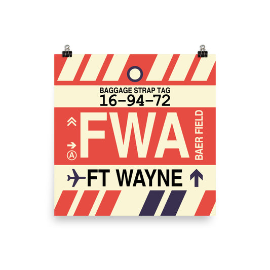 Travel-Themed Poster Print • FWA Fort Wayne • YHM Designs - Image 01