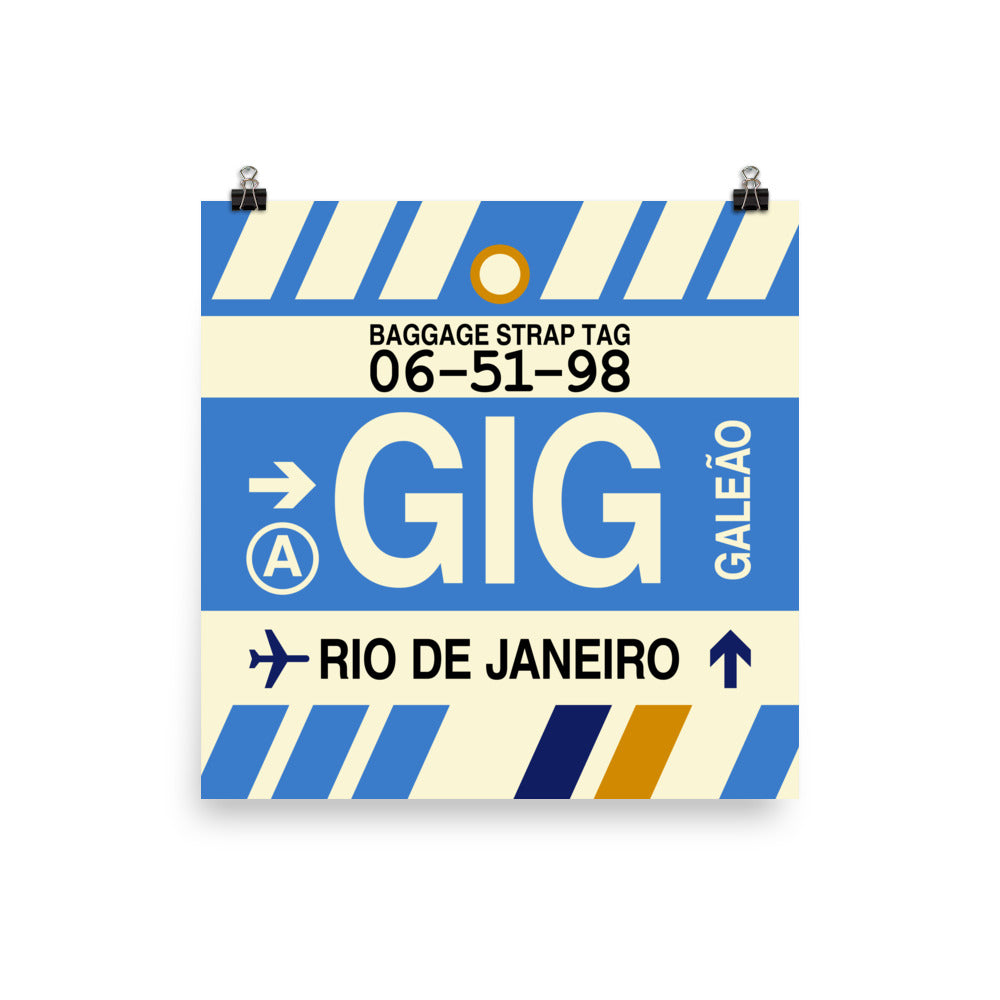 Travel-Themed Poster Print • GIG Rio de Janeiro Souvenir • YHM Designs - Image 01