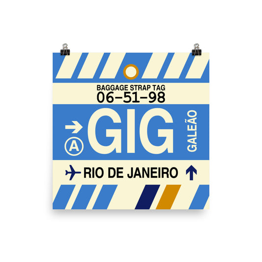 Travel-Themed Poster Print • GIG Rio de Janeiro Souvenir • YHM Designs - Image 01