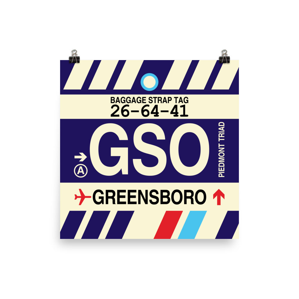 Travel-Themed Poster Print • GSO Greensboro • YHM Designs - Image 01