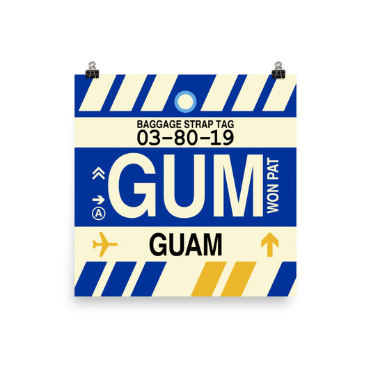 Travel-Themed Poster Print • GUM Hagatna Souvenir • YHM Designs - Image 01
