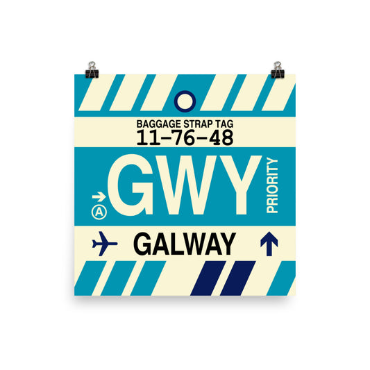 Travel-Themed Poster Print • GWY Galway Souvenir • YHM Designs - Image 01