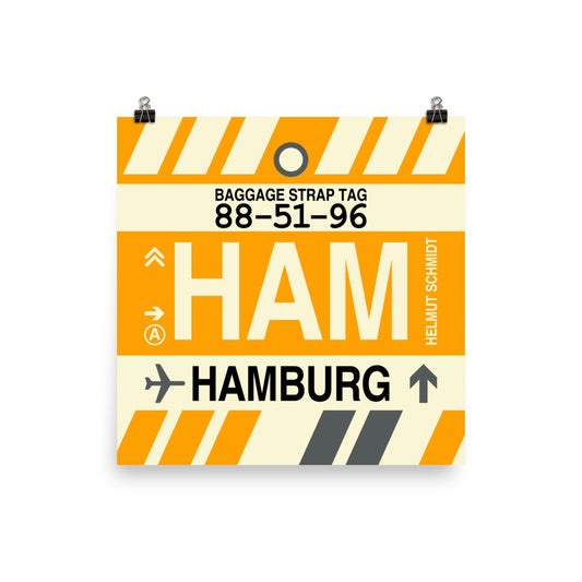 Travel-Themed Poster Print • HAM Hamburg • YHM Designs - Image 01