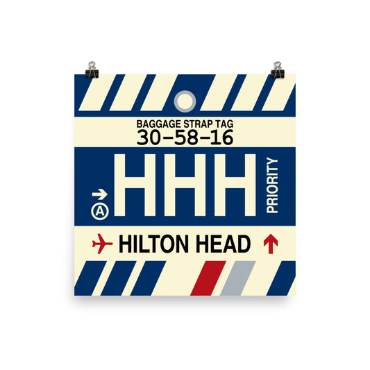 Travel-Themed Poster Print • HHH Hilton Head Island • YHM Designs - Image 01