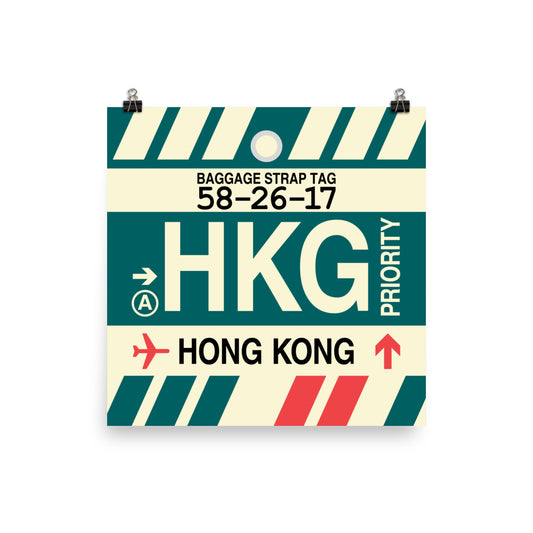 Travel-Themed Poster Print • HKG Hong Kong • YHM Designs - Image 01