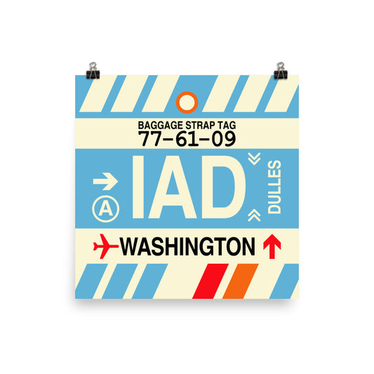 Travel-Themed Poster Print • IAD Washington • YHM Designs - Image 01