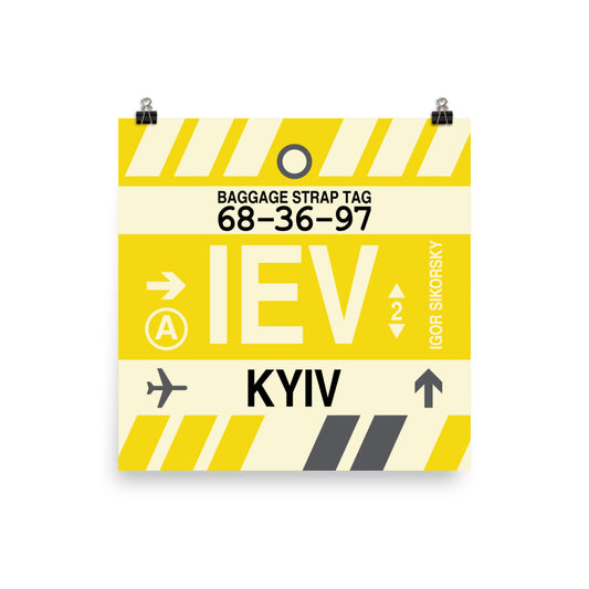 Travel-Themed Poster Print • IEV Kyiv Souvenir • YHM Designs - Image 01