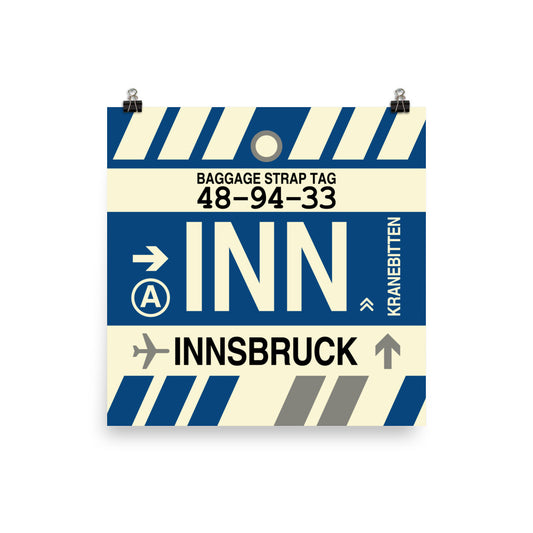Travel-Themed Poster Print • INN Innsbruck Souvenir • YHM Designs - Image 01