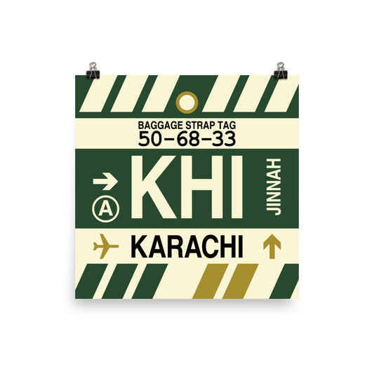 Travel-Themed Poster Print • KHI Karachi • YHM Designs - Image 01