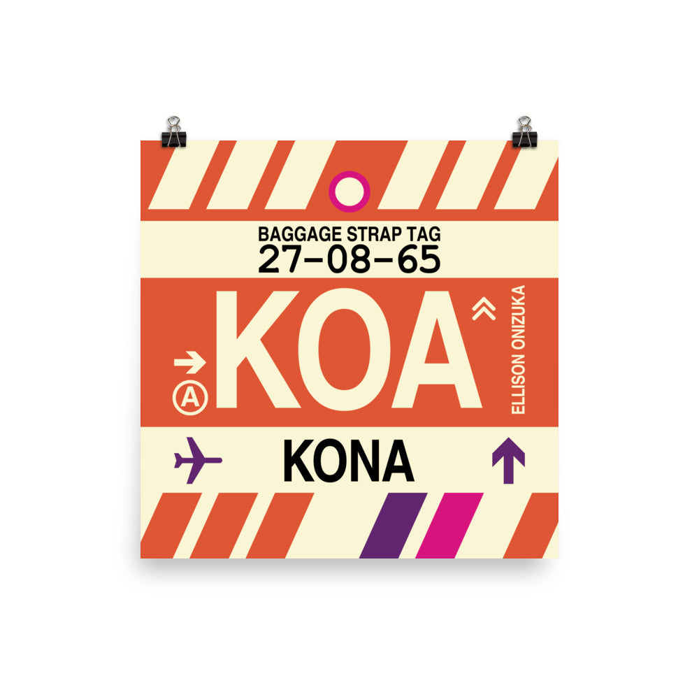 Travel-Themed Poster Print • KOA Kona Souvenir • YHM Designs - Image 01