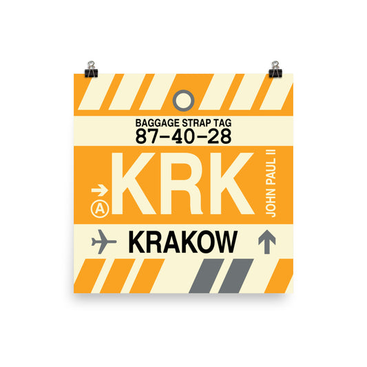 Travel-Themed Poster Print • KRK Krakow Souvenir • YHM Designs - Image 01
