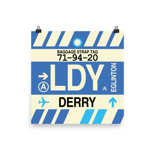 Travel-Themed Poster Print • LDY Derry Souvenir • YHM Designs - Image 01