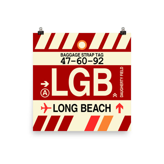 Travel-Themed Poster Print • LGB Long Beach • YHM Designs - Image 01