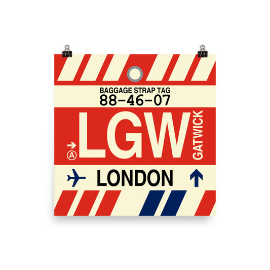 Travel-Themed Poster Print • LGW London • YHM Designs - Image 01