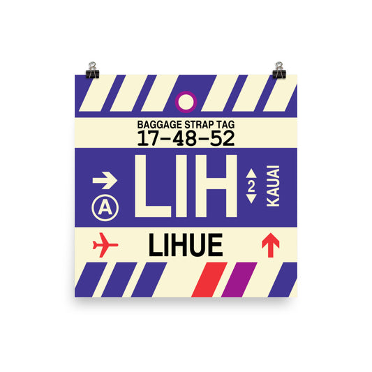Travel-Themed Poster Print • LIH Lihue • YHM Designs - Image 01
