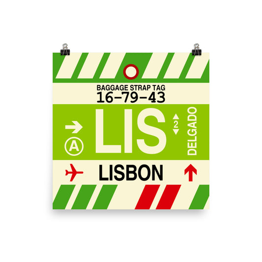 Travel-Themed Poster Print • LIS Lisbon Souvenir • YHM Designs - Image 01