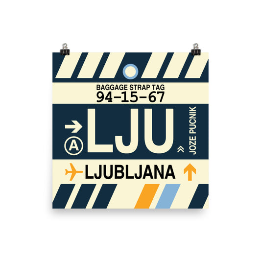 Travel-Themed Poster Print • LJU Ljubljana Souvenir • YHM Designs - Image 01
