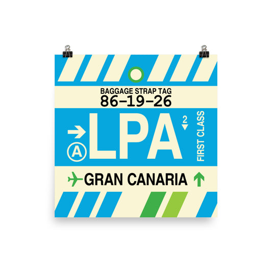 Travel-Themed Poster Print • LPA Gran Canaria Souvenir • YHM Designs - Image 01