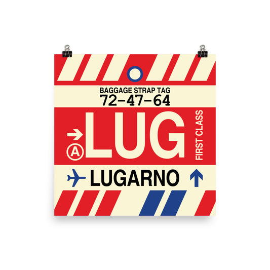 Travel-Themed Poster Print • LUG Lugarno Souvenir • YHM Designs - Image 01