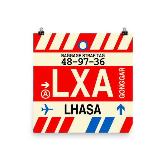 Travel-Themed Poster Print • LXA Lhasa • YHM Designs - Image 01