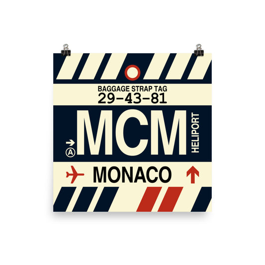 Travel-Themed Poster Print • MCM Monte Carlo Souvenir • YHM Designs - Image 01