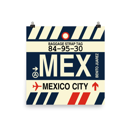 Travel-Themed Poster Print • MEX Mexico City • YHM Designs - Image 01