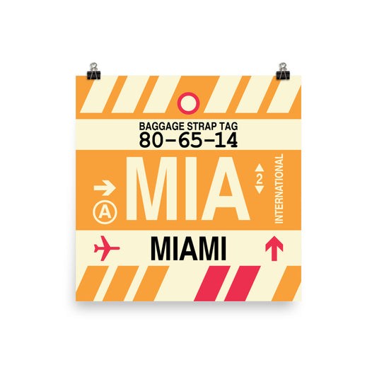 Travel-Themed Poster Print • MIA Miami • YHM Designs - Image 01