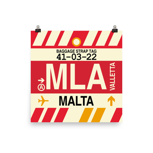Travel-Themed Poster Print • MLA Valletta Souvenir • YHM Designs - Image 01