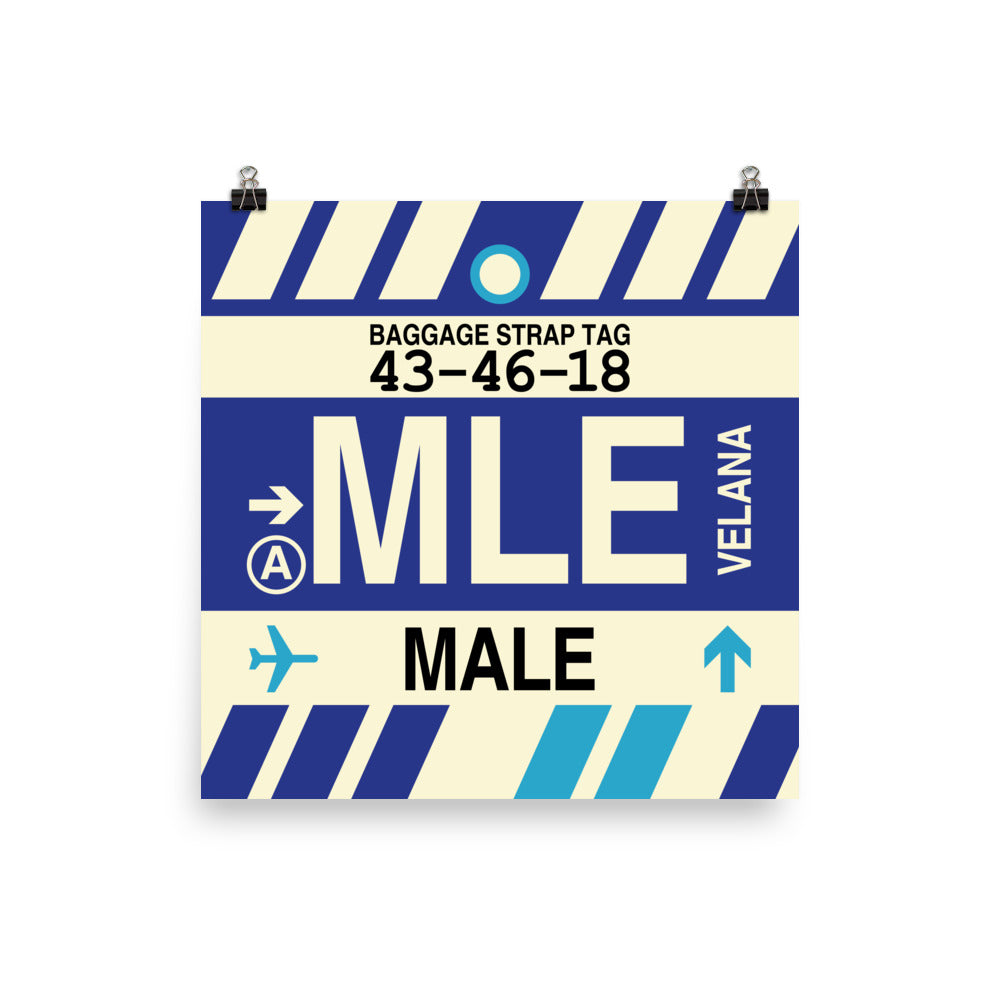 Travel-Themed Poster Print • MLE Malé Souvenir • YHM Designs - Image 01