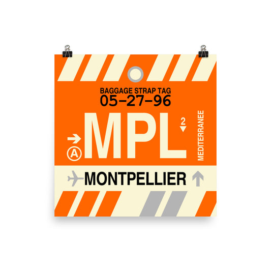 Travel-Themed Poster Print • MPL Montpellier Souvenir • YHM Designs - Image 01