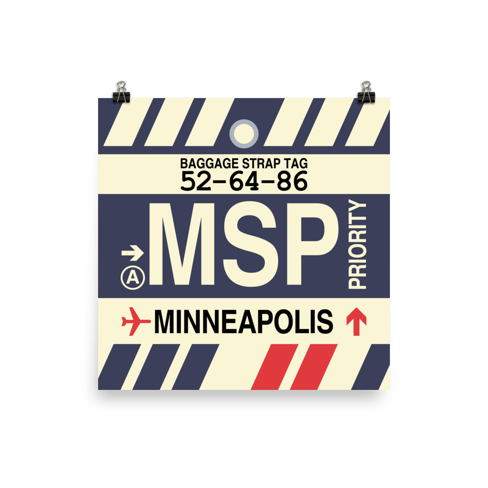 Travel-Themed Poster Print • MSP Minneapolis • YHM Designs - Image 01