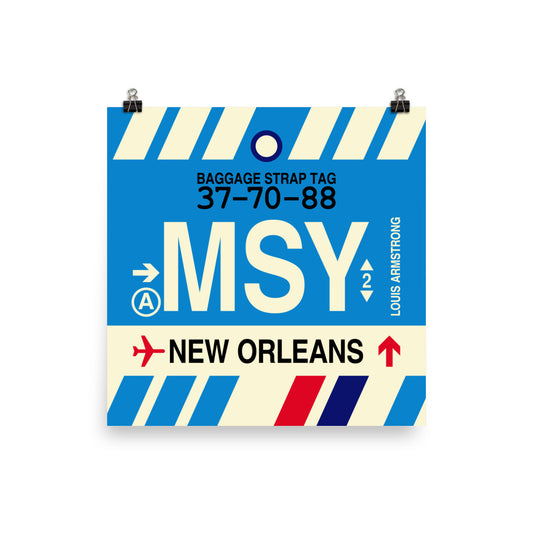 Travel-Themed Poster Print • MSY New Orleans • YHM Designs - Image 01
