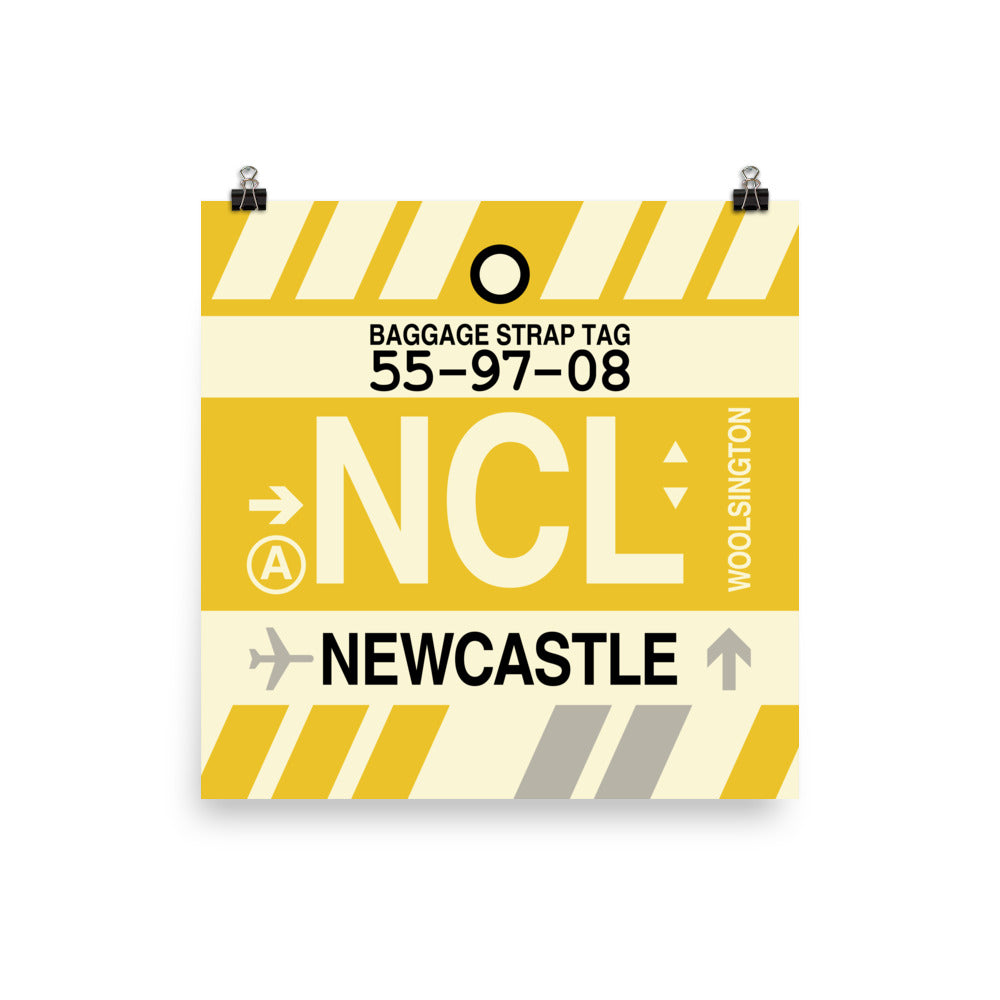 Travel-Themed Poster Print • NCL Newcastle Souvenir • YHM Designs - Image 01