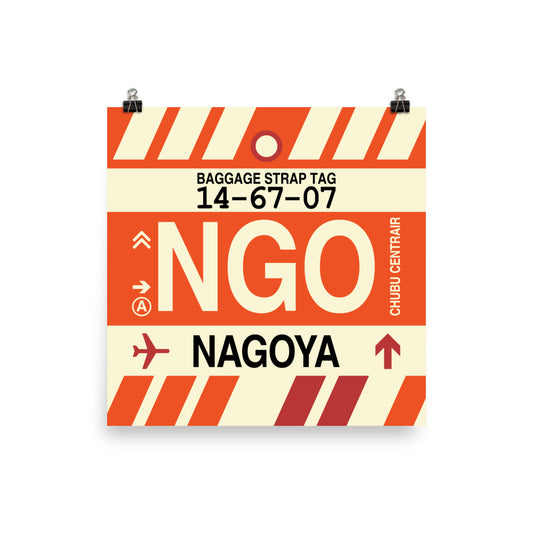 Travel-Themed Poster Print • NGO Nagoya • YHM Designs - Image 01
