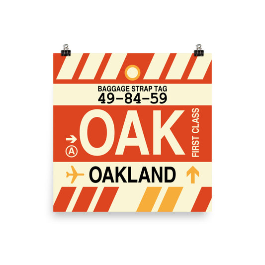 Travel-Themed Poster Print • OAK Oakland • YHM Designs - Image 01
