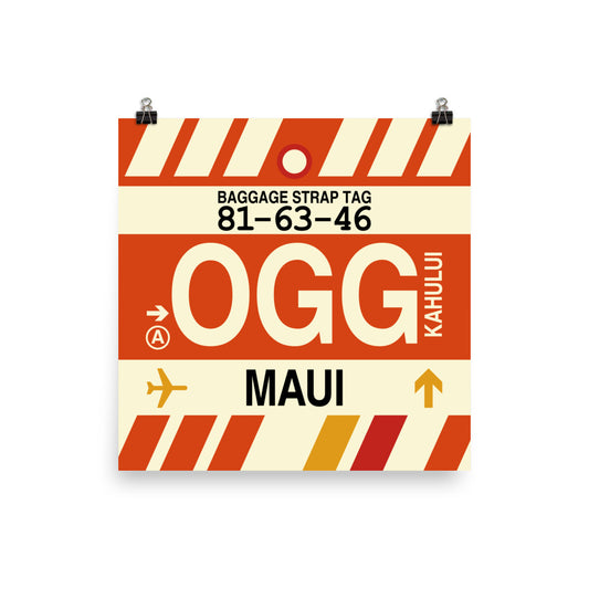 Travel-Themed Poster Print • OGG Maui • YHM Designs - Image 01