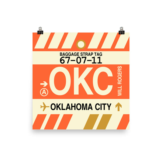 Travel-Themed Poster Print • OKC Oklahoma City Souvenir • YHM Designs - Image 01